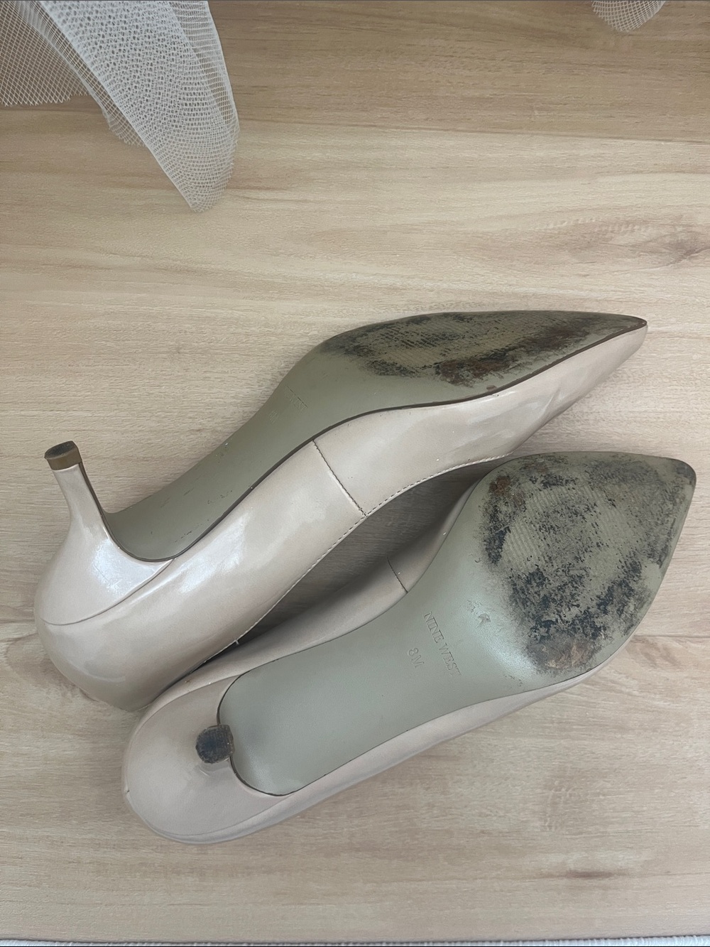 Nine West Nude Patent Pointed-Toe Pumps - Picture 4 of 6